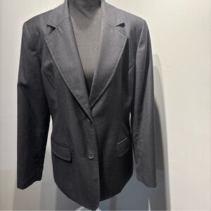 J.G. Hook women’s Sz12 100% wool Black‎ Blazer Two Button Career Wear
